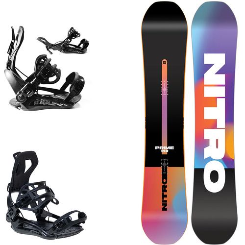 ZESTAW 2025: NITRO Prime Chroma CAM-OUT + RAGE / SP FT360 FASTEC | snowboard + wiązania