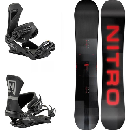 ZESTAW NITRO 2025: Team PRO CAMBER + Team PRO ULTRA BLACK | snowboard + wiązania