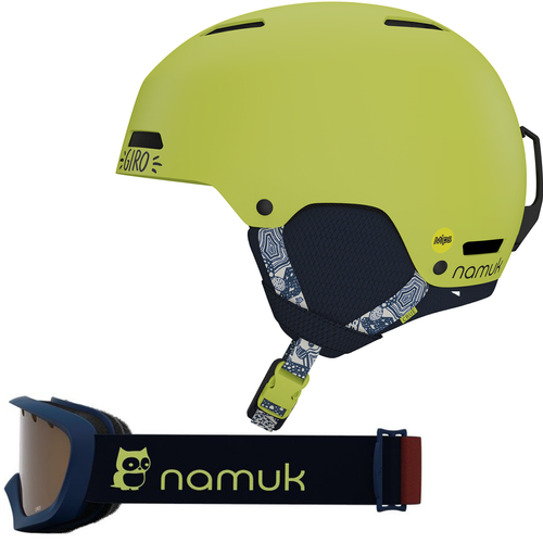 GIRO CrÜe MIPS CP COMBO PACK | dziecięcy kask narty / snowboard z goglami | matte NAMUK / sunny lime