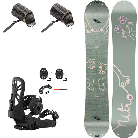 DAMSKI ZESTAW: NITRO Volta & Peak by KOHLA + UNION Explorer | splitboard & foki + wiązania | 151cmm