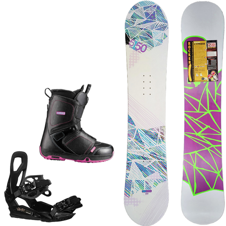 DAMSKI ZESTAW: 5150 Cypress ROCKER 140cm + RAGE / SP RX540 r. S/M + SALOMON Pearl | snowboard + wiązania + buty