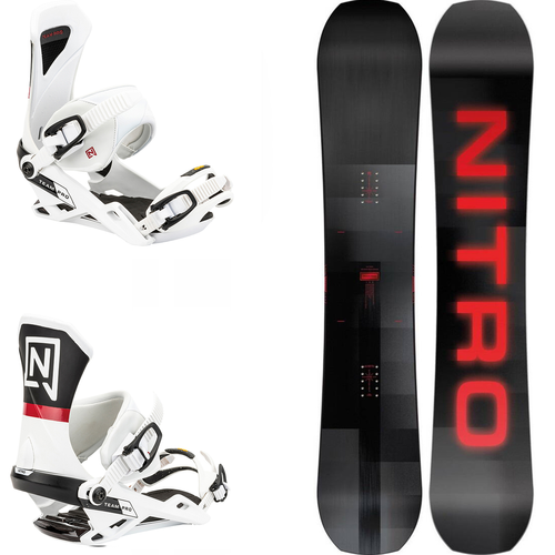 ZESTAW NITRO 2025: Team PRO CAMBER + Team PRO WHITE | snowboard + wiązania