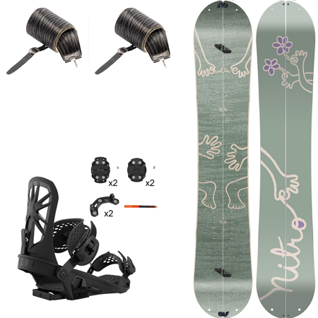 DAMSKI ZESTAW 2023: NITRO Volta & Peak by KOHLA + UNION Explorer | splitboard & foki + wiązania | 145cm