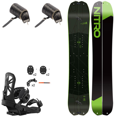 JUNIORSKI ZESTAW 2025: splitboard NITRO Miniganger + UNION Explorer S (do EU40) + foki KOHLA | 132cm (do 50kg)