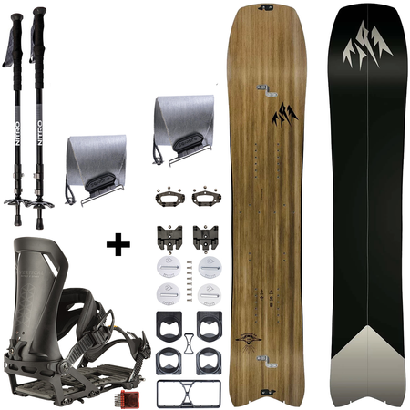 ZESTAW 2025: JONES Hovercraft 3D 2.0 & POMOCA Pre-Cut Nomad + NITRO Vertical ST & IBEX x SPARK R&D + Telescopic CARBON | splitboard & foki + wiązania & pucki + kije |THE EVOLVED BACKCOUNTRY RACER!