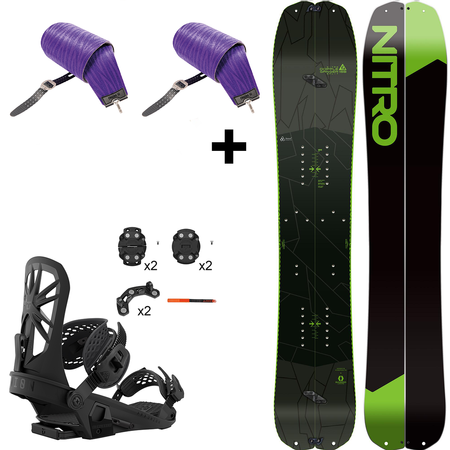 ZESTAW 2025: splitboard & foki / NITRO Doppleganger & Vertical by KOHLA + wiązania UNION Explorer | 156 / 160