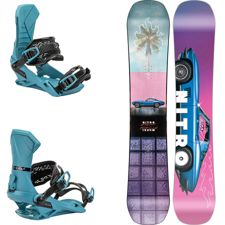 ZESTAW NITRO 2025: Cheap Thrills + Team turquoise | deska snowboard + wiązania