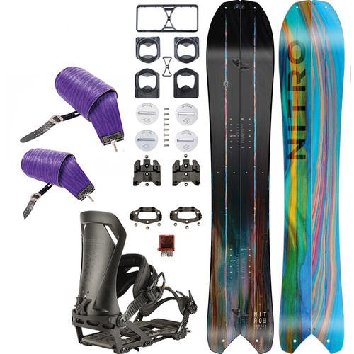 DAMSKI ZESTAW NITRO: splitboard & foki / NITRO Squash 2025 & Vertical by KOHLA + wiązania x SPARK Vertical + pucki IBEX | 152cm M