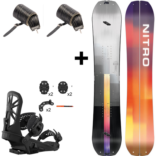 SET 2024: splitboard & skins / NITRO Team Split & Peak by KOHLA + UNION Explorer bindings | 162cm WIDE